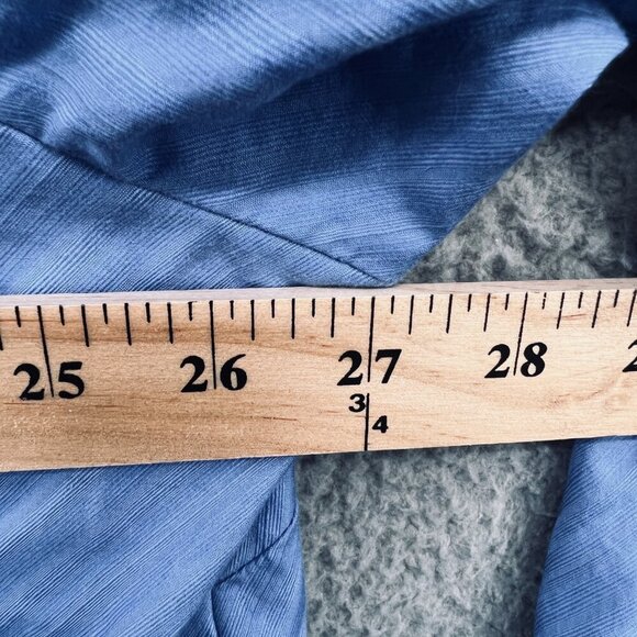 Talbots‎ Womens Top 24W Blue 100% Cotton Long Sleeve Button Front Shirt - Picture 5 of 7